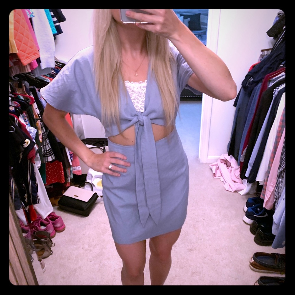 Blue cutout dress